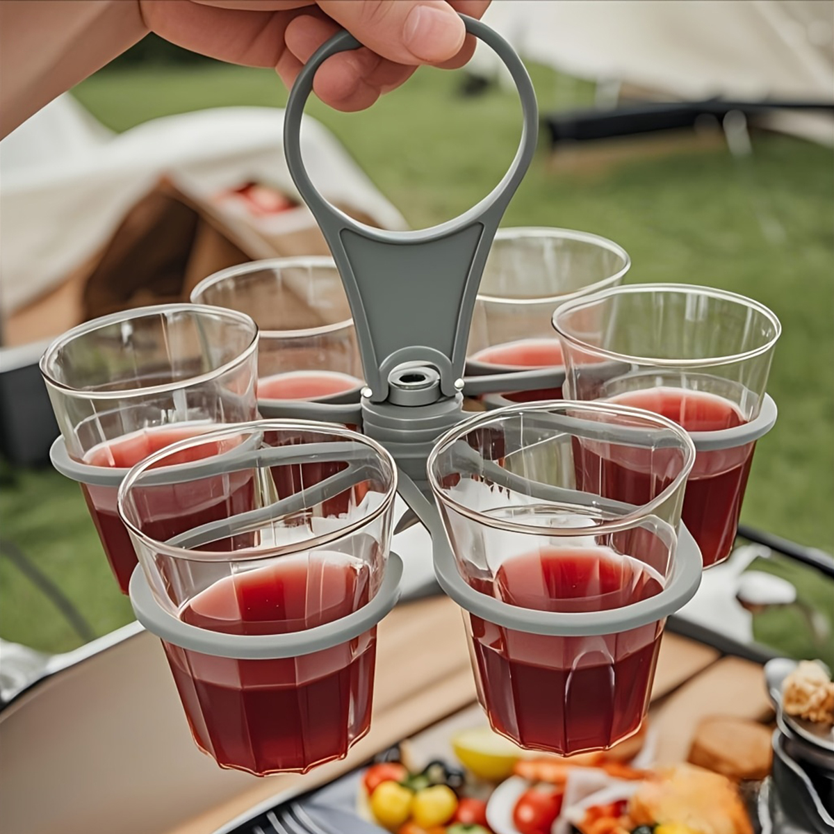 Coffee Shop Equipment - 6-Slot Foldable Drink Caddy - Lightweight