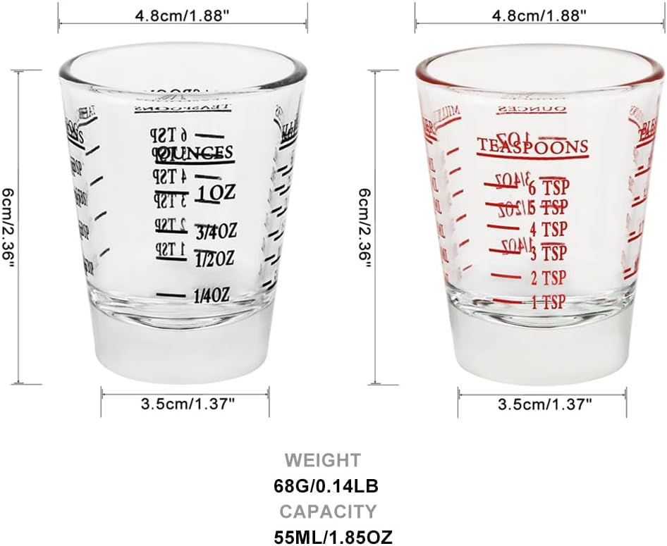 Set of 2 Shot Glasses with Mea - Espresso Shot Glass ulasan dan harga