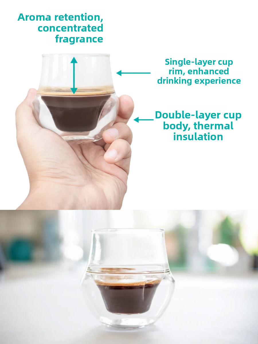 Italian Style Double Layer Hea - Espresso Shot Glass ulasan dan harga