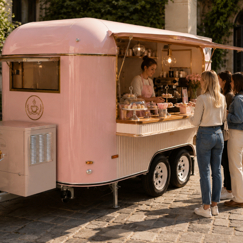 Food Cart Mobile Trailer Custo - Mobile Coffee Van Equipment ulasan dan harga
